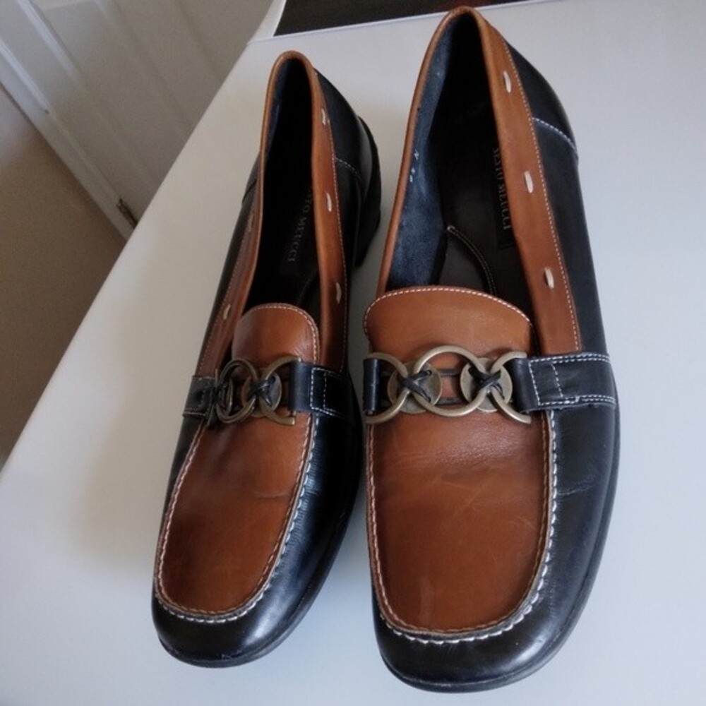 Sesto Meucci loafer shoes brown and black size 9.5 N